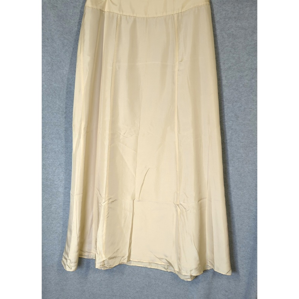 100% Silk Maxi Skirt 10P Talbots Lined Minimalist Wedding Holiday Event Elegant